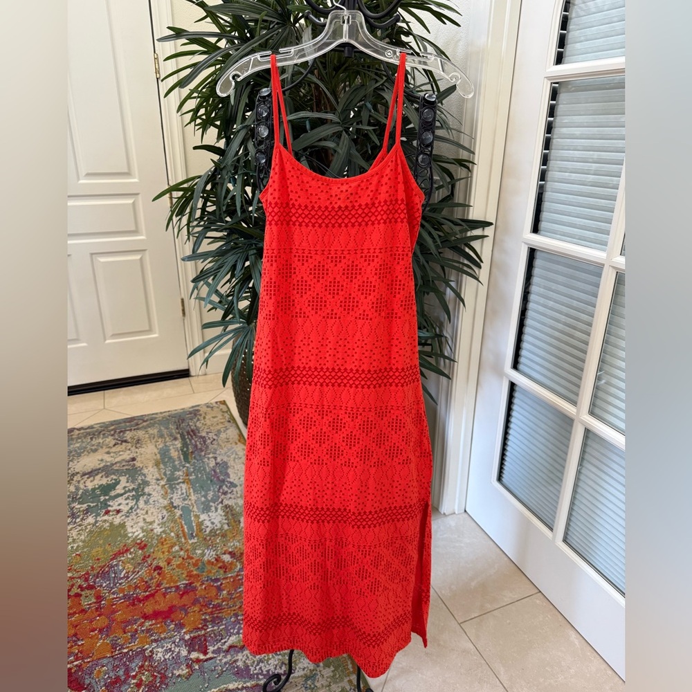 Topshop Reddish-Orange Midi Dress.